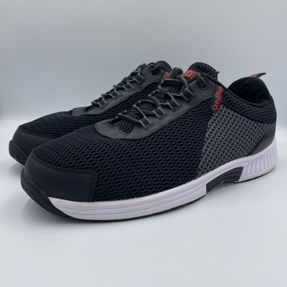 Orthofeet Edgewater 617 Men's 13 X-Wide 4E Black Gray Orthopedic Walking Shoes